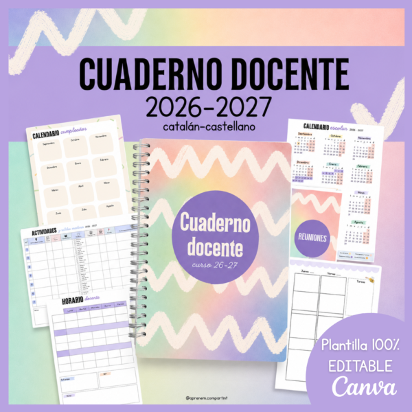 Plantilla Editable 100% - Quadern docent 26-27/ Cuaderno docente